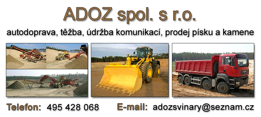ADOZ Svinary prodej písku, kamene